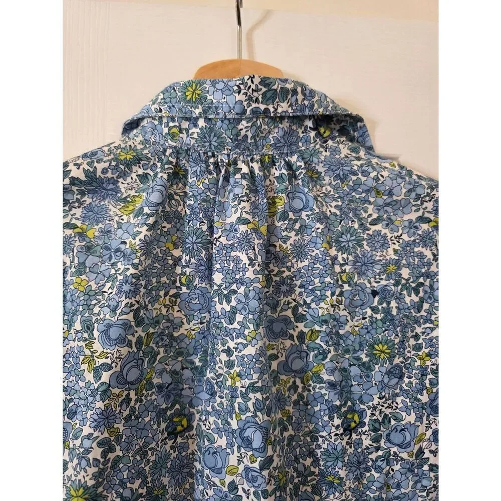 J. Crew LIBERTY Driftwood Puff Sleeve Shirt Dress XSP